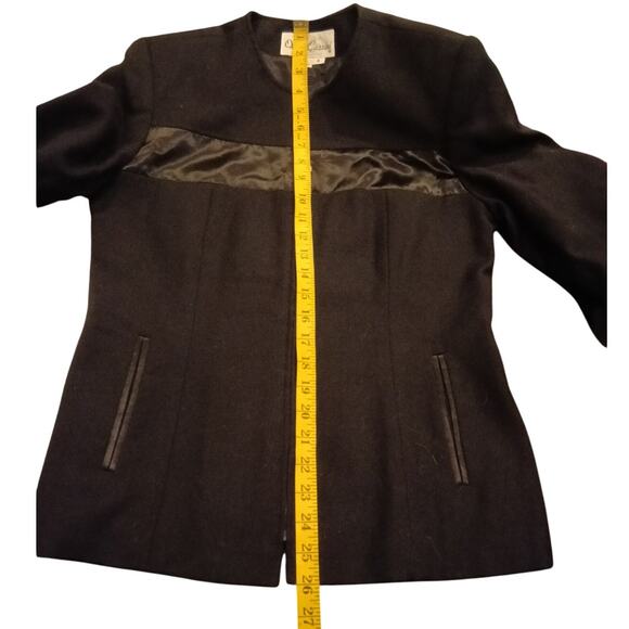 Oleg Cassini Classic Lined Zip Front Casual/Dress Black Jacket - 6 - Picture 10 of 11